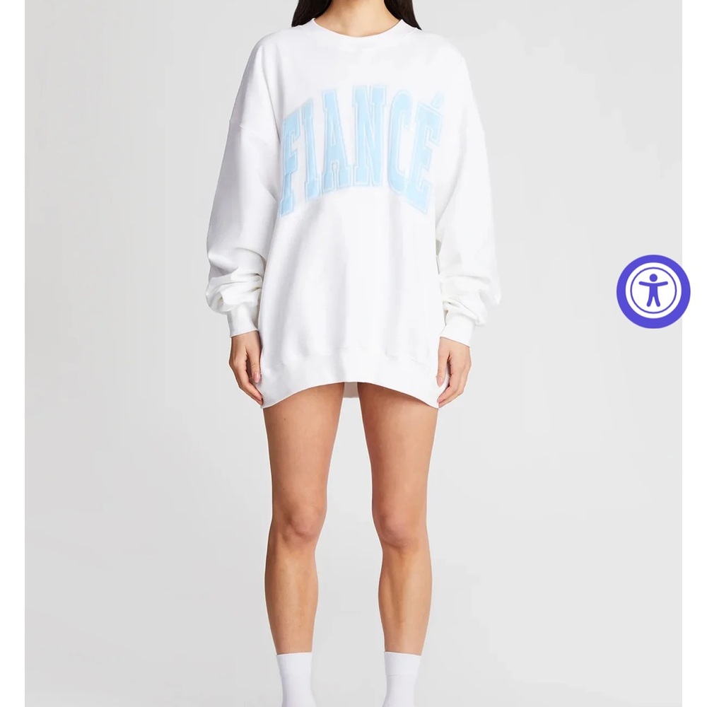 The Bar White and Blue Fiancé Sweatshirt L